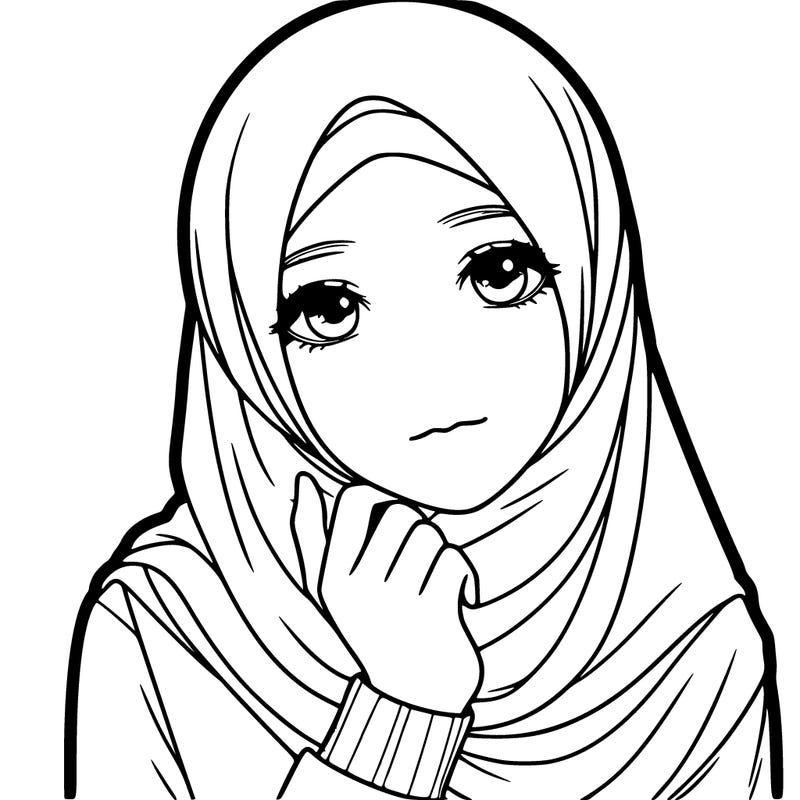 a realistic girl with an hijab