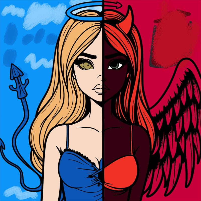 devil vs angel realistic girl