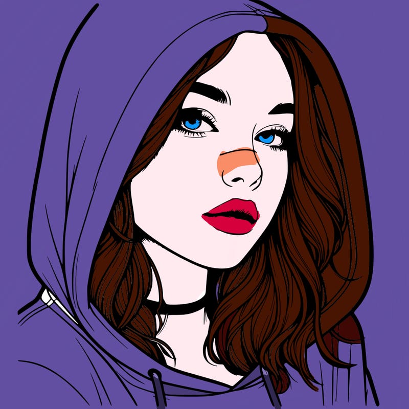 realistic girl with hood on