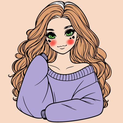 a beautiful girl in a big sweatshirt