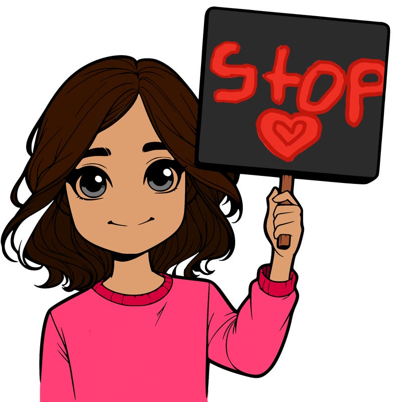 realistic girl holding up a sign