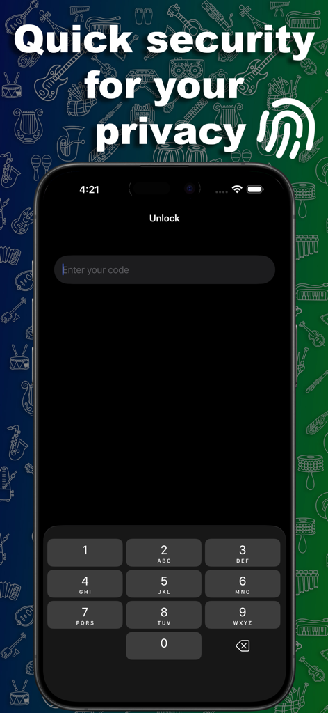 Duo Messenger Web Clone Plus - Pantalla de bloqueo de seguridad de Duo Messenger con entrada de contraseña y texto de protección de privacidad
