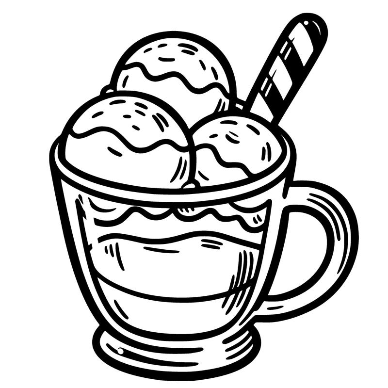 a glass cup with three scoops of ice cream