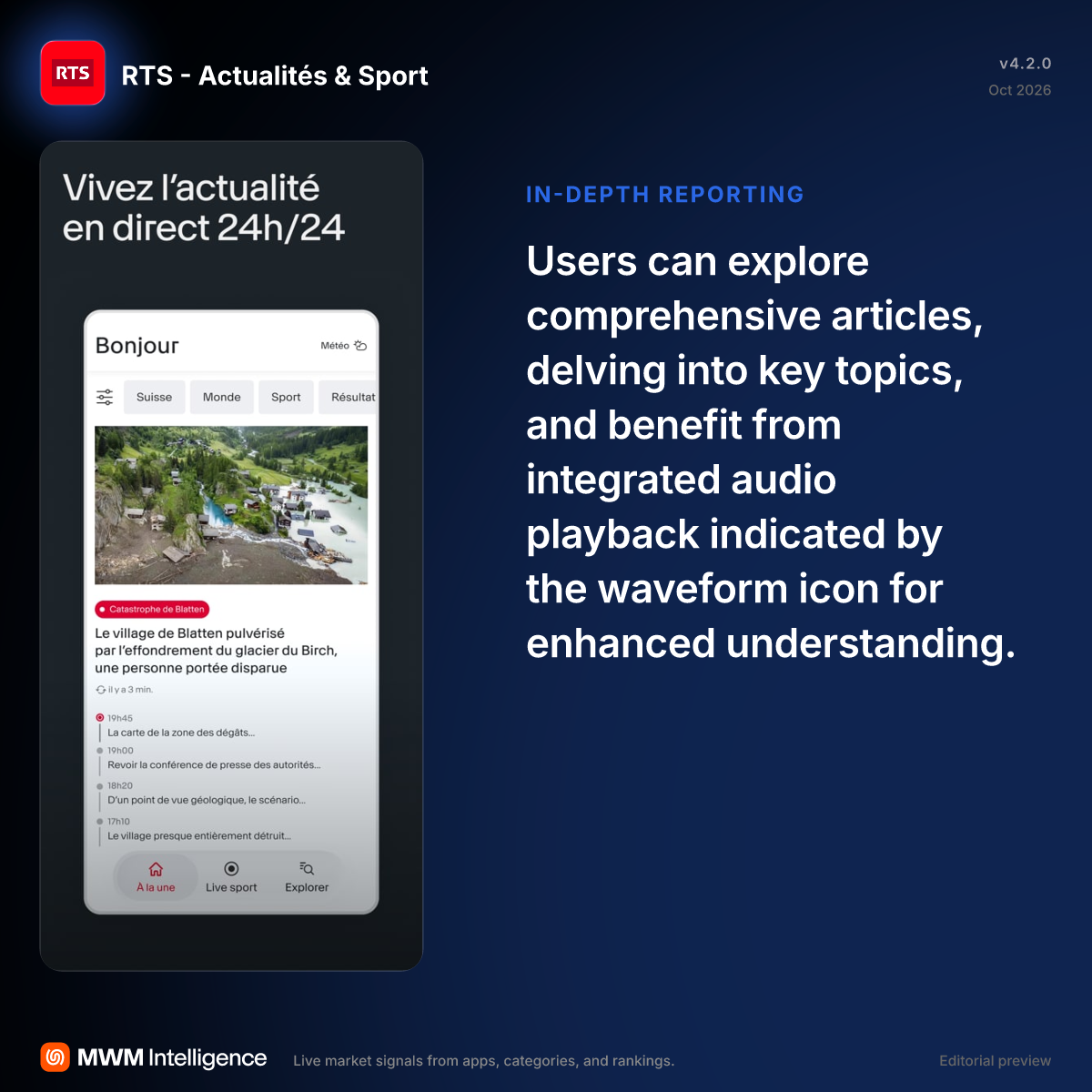 RTS - Actualités & Sport - News App | MWM