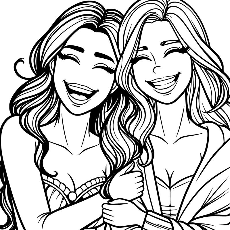 beautiful best friends women laughing together
