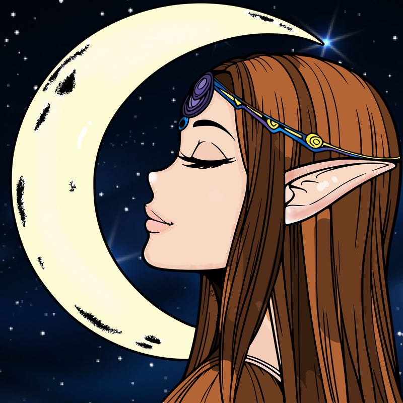 a realistic moon elf