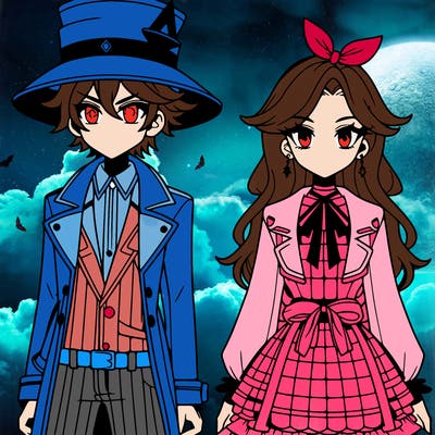 dipper pines and pacifica northwest from gravity falls series as anime couple