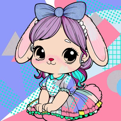 cute easter bunny girl realistic