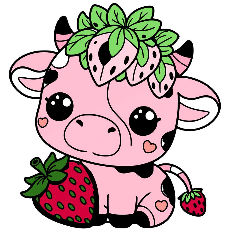 cute strawberry cow