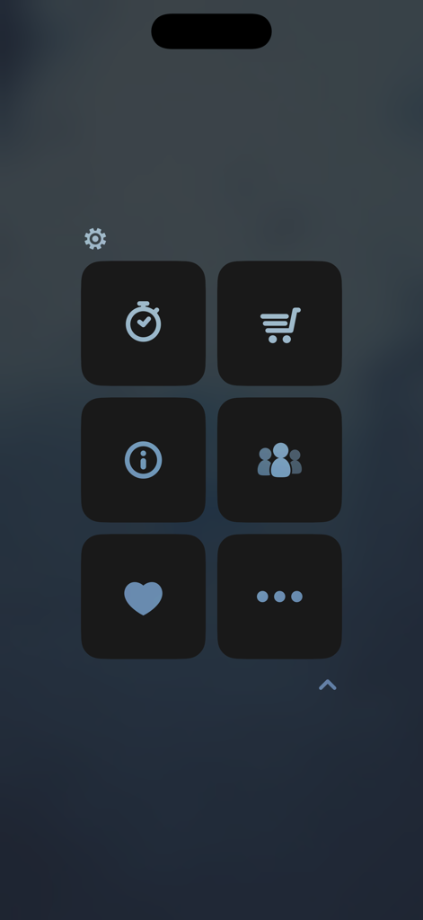 Somewhere - Rain Sound ASMR - Menú minimalista de configuraciones y opciones para la aplicación Somewhere Rain Sound ASMR