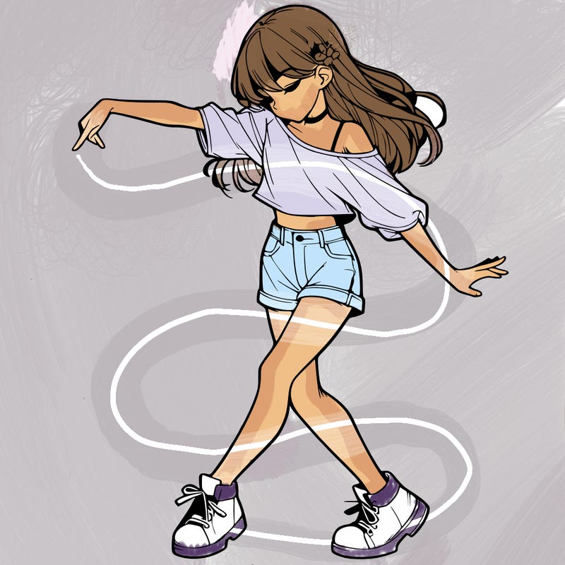 realistic girl danceing