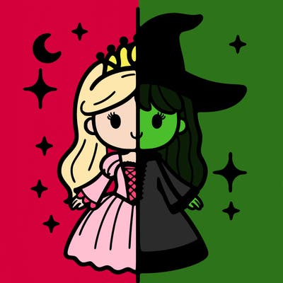 split princess and witch