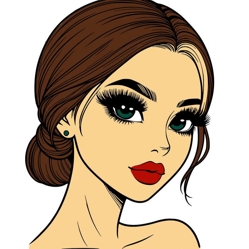 realistic girl with lashes