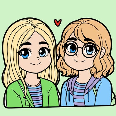 two bestfriends one with glasses on