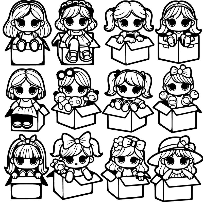 20 dolls in boxes