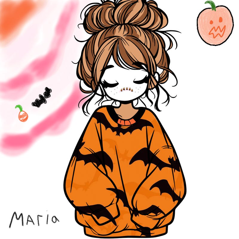 girl with baggy sweatshirt and messy bun