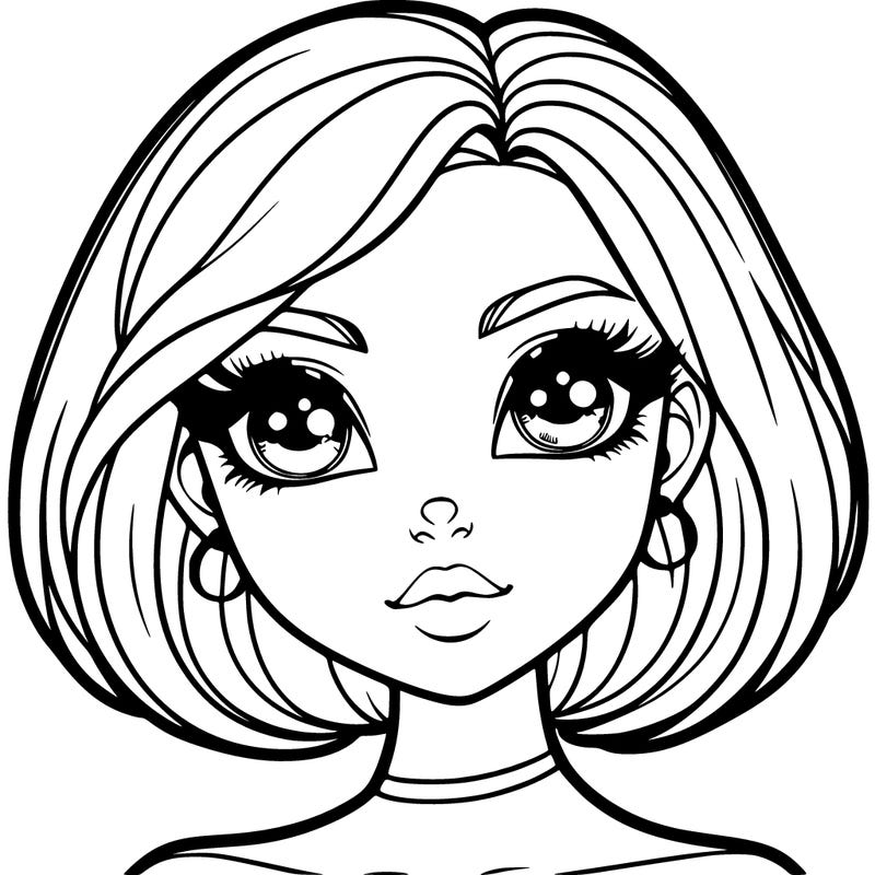 beautiful girl with siren eyes,short hair