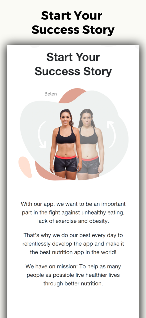 Low Carb Recipes & Keto Diet - Transformación de pérdida de peso antes y después de una mujer en la aplicación de dieta keto