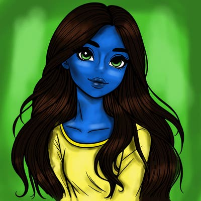 realistic girl with long hair