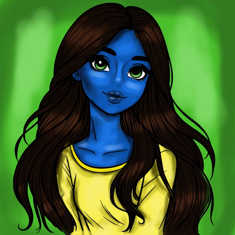 realistic girl with long hair