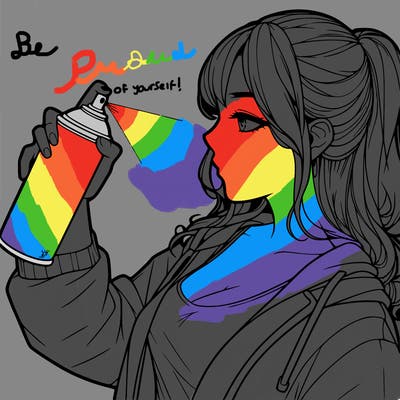 a realistic girl spray, painting