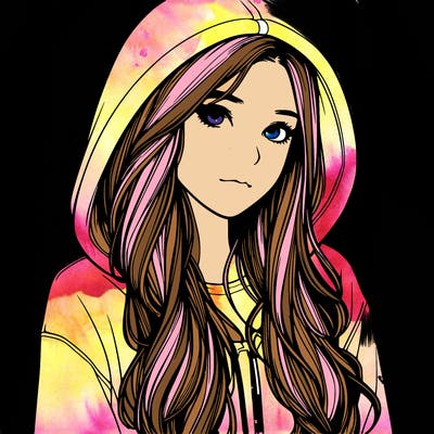 realistic girl with hoodie