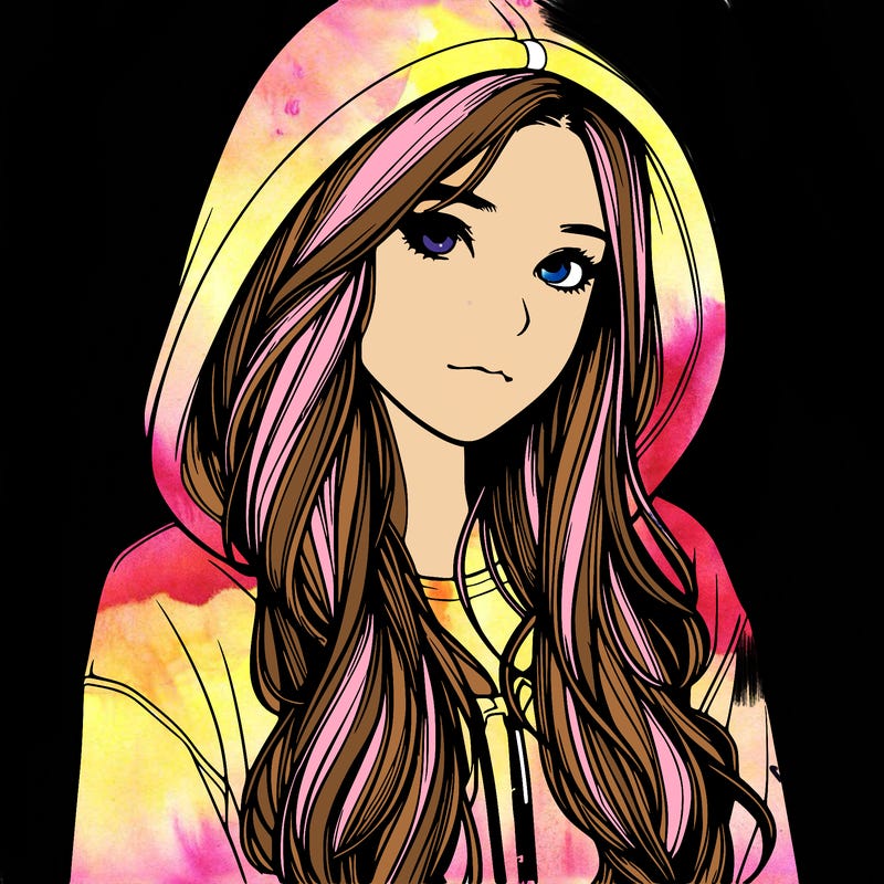 realistic girl with hoodie