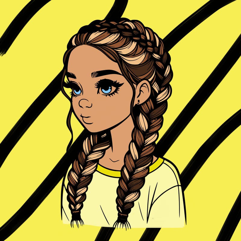 realistic girl with braids