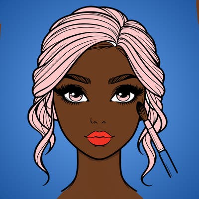 realistic person with makeup