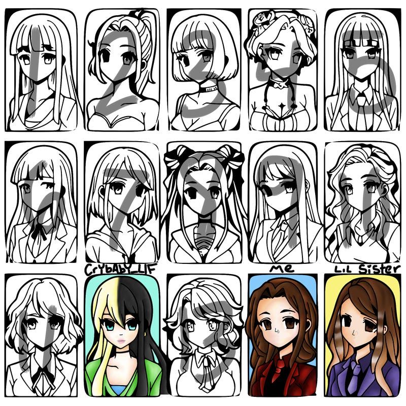 girls that look diffrent anime