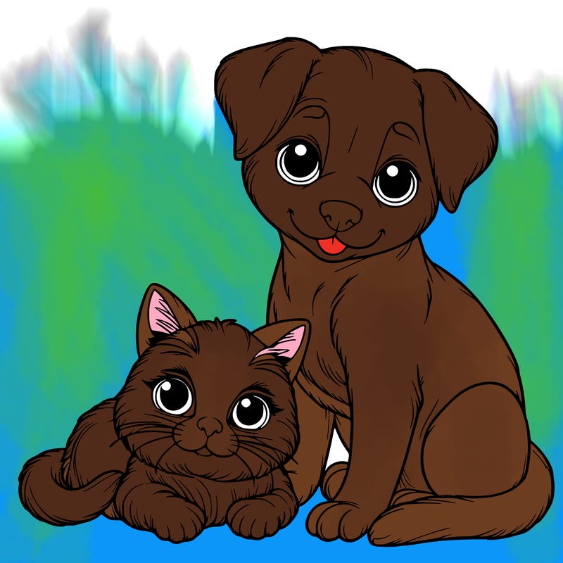 realistic cat and dog