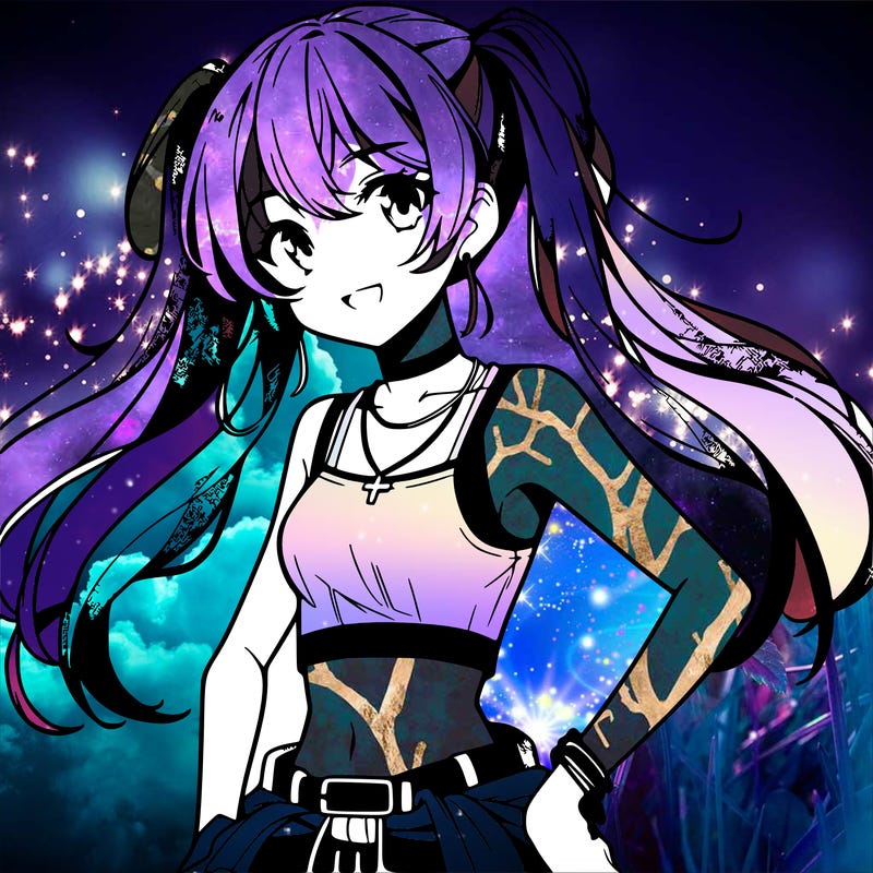 anime girl wearing crop top