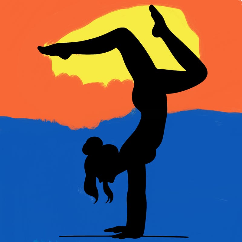 a woman doing a handstand
