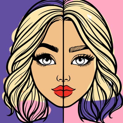 realistic girl split half