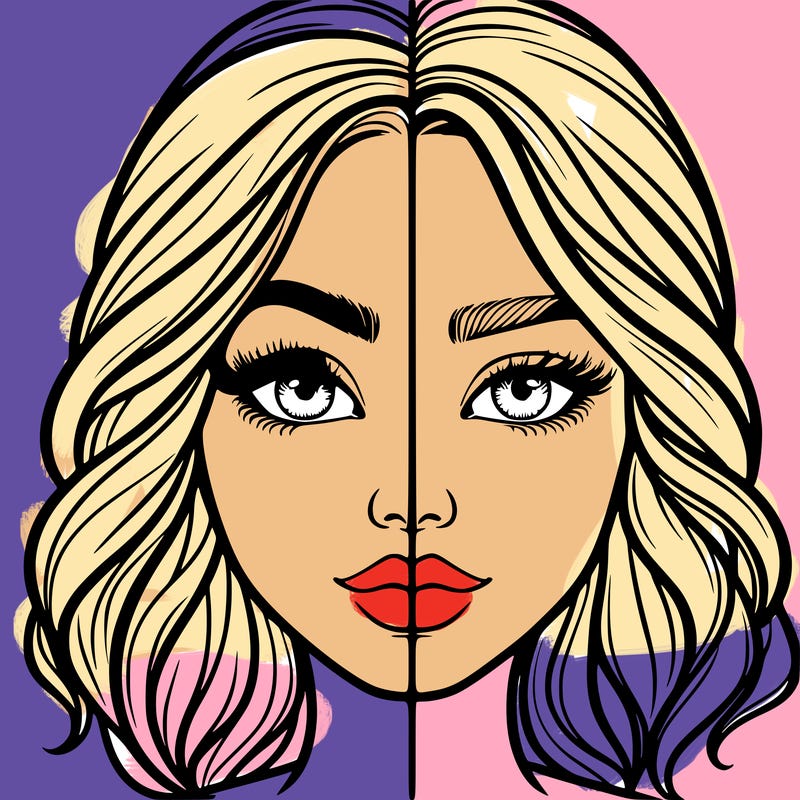 realistic girl split half