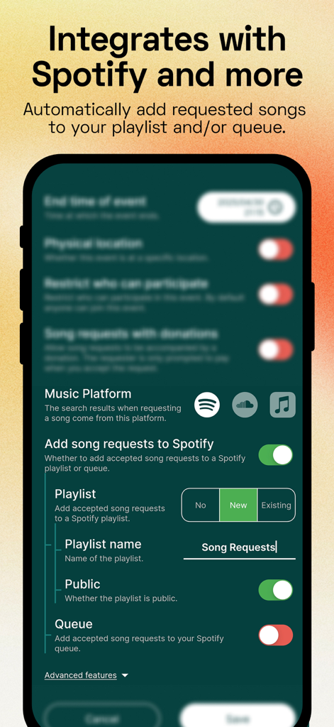 Rekwest - Song requests - Interface for integrating Rekwest with Spotify to manage event song requests