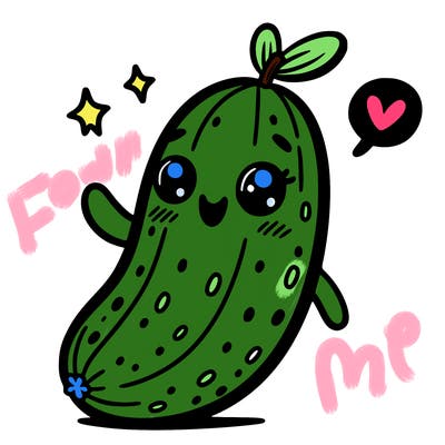 cute, cucumber