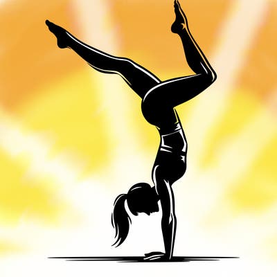 female handstand siluete