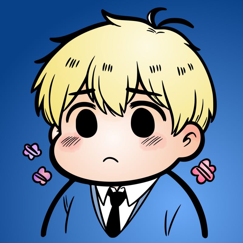 chubby sad anime boy