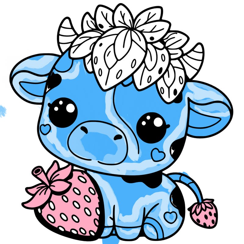 cute strawberry cow