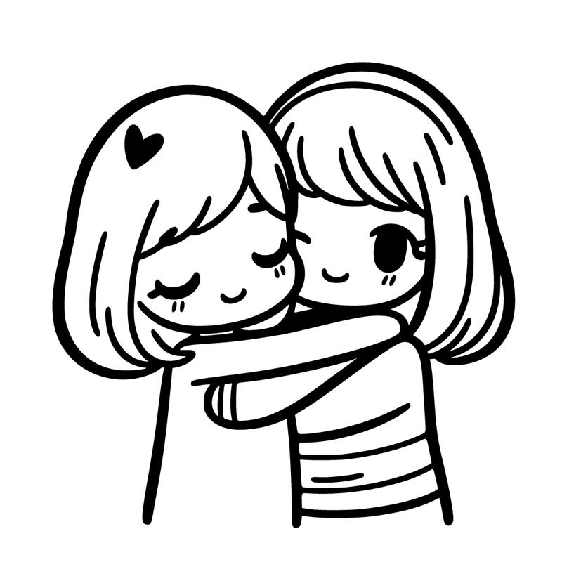 girl hugging girl