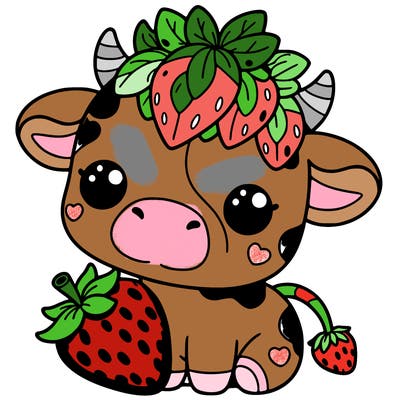 cute strawberry cow