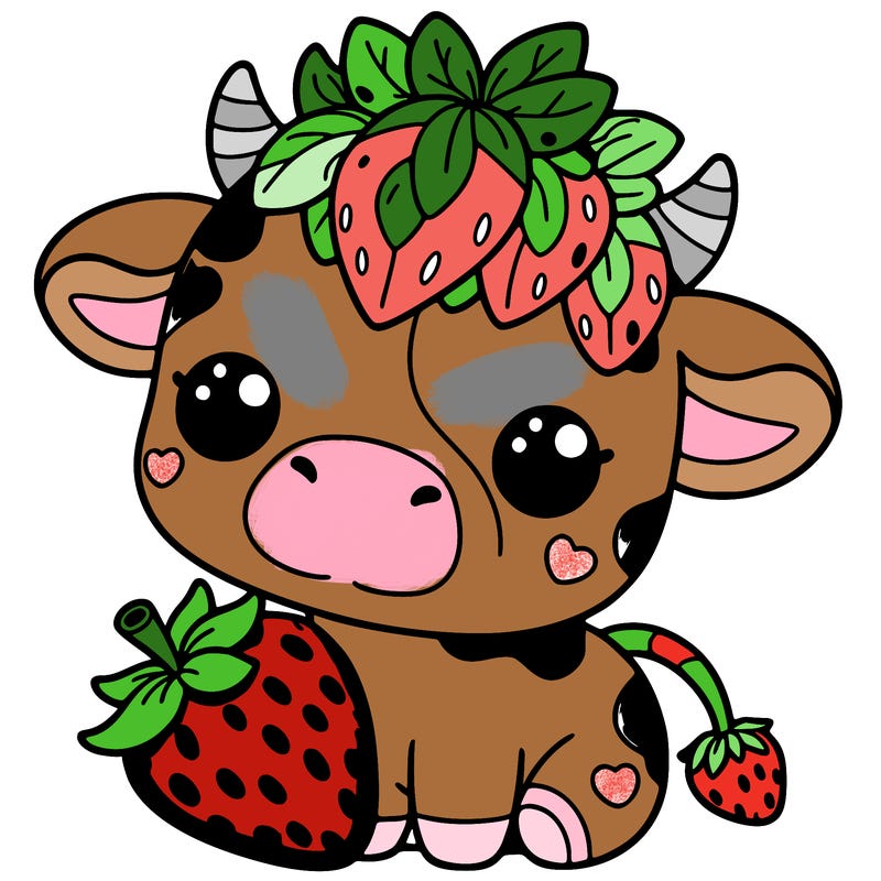 cute strawberry cow
