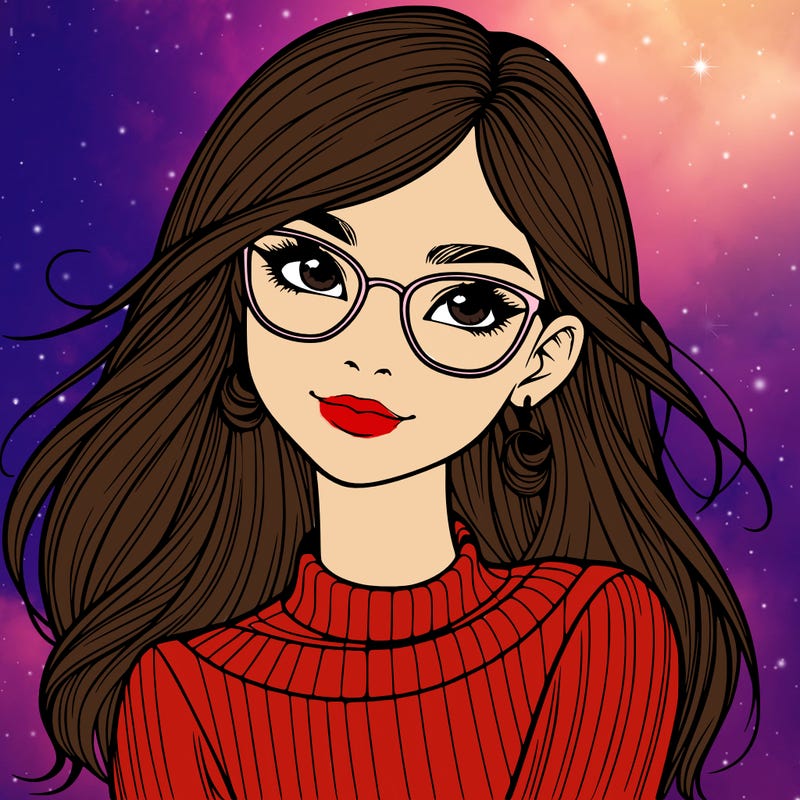 realistic girl with glasses