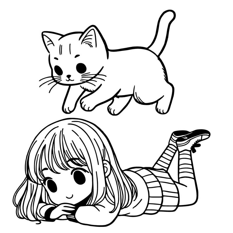 cat jumping on girl
