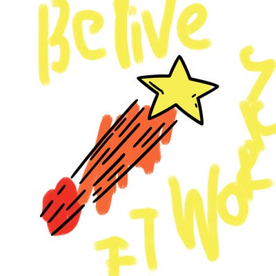 a shooting star in the sky