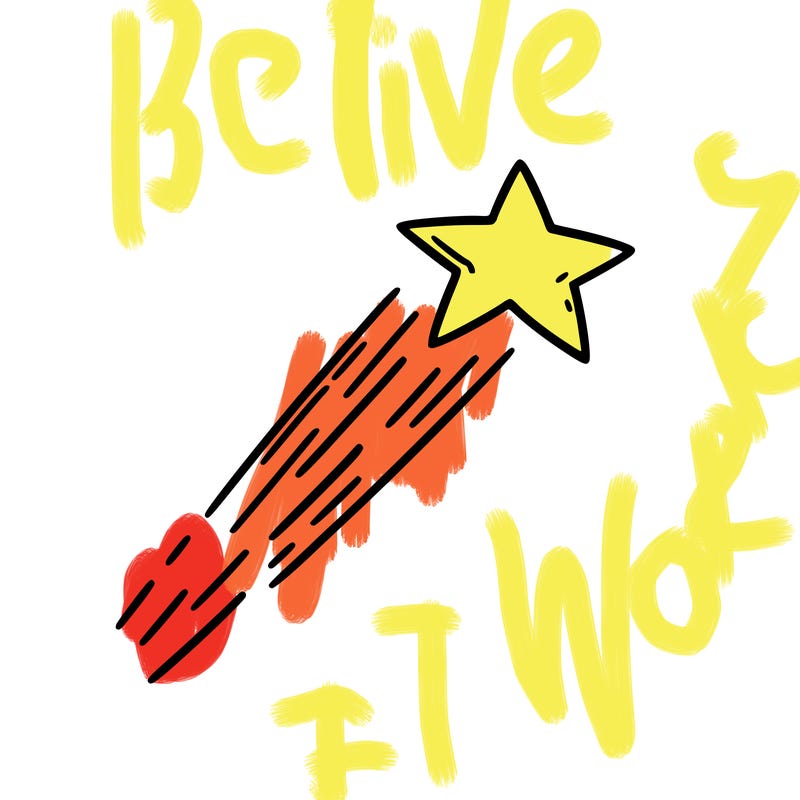 a shooting star in the sky