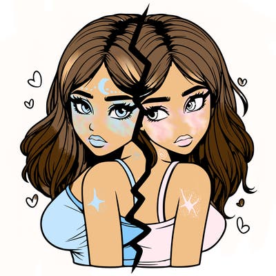 realistic girl split