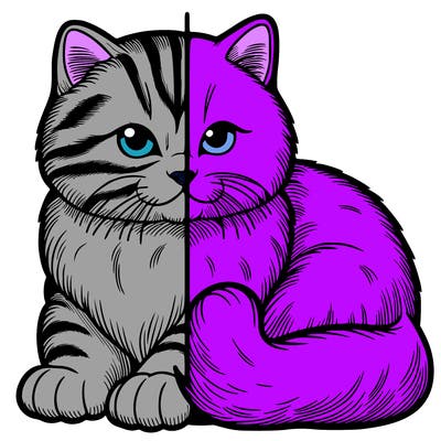realistic split cat