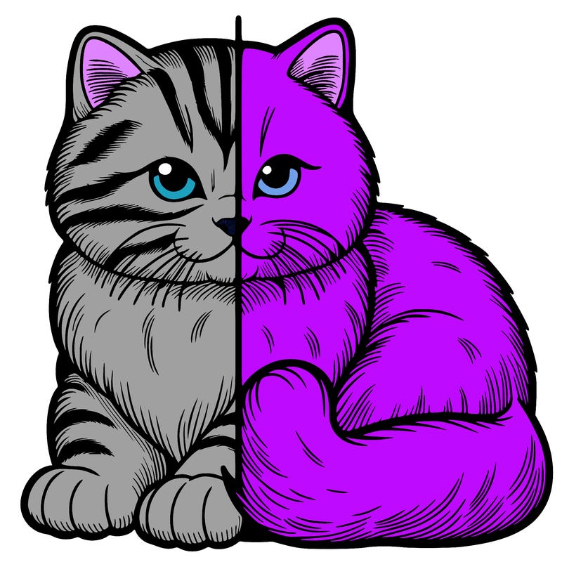 realistic split cat